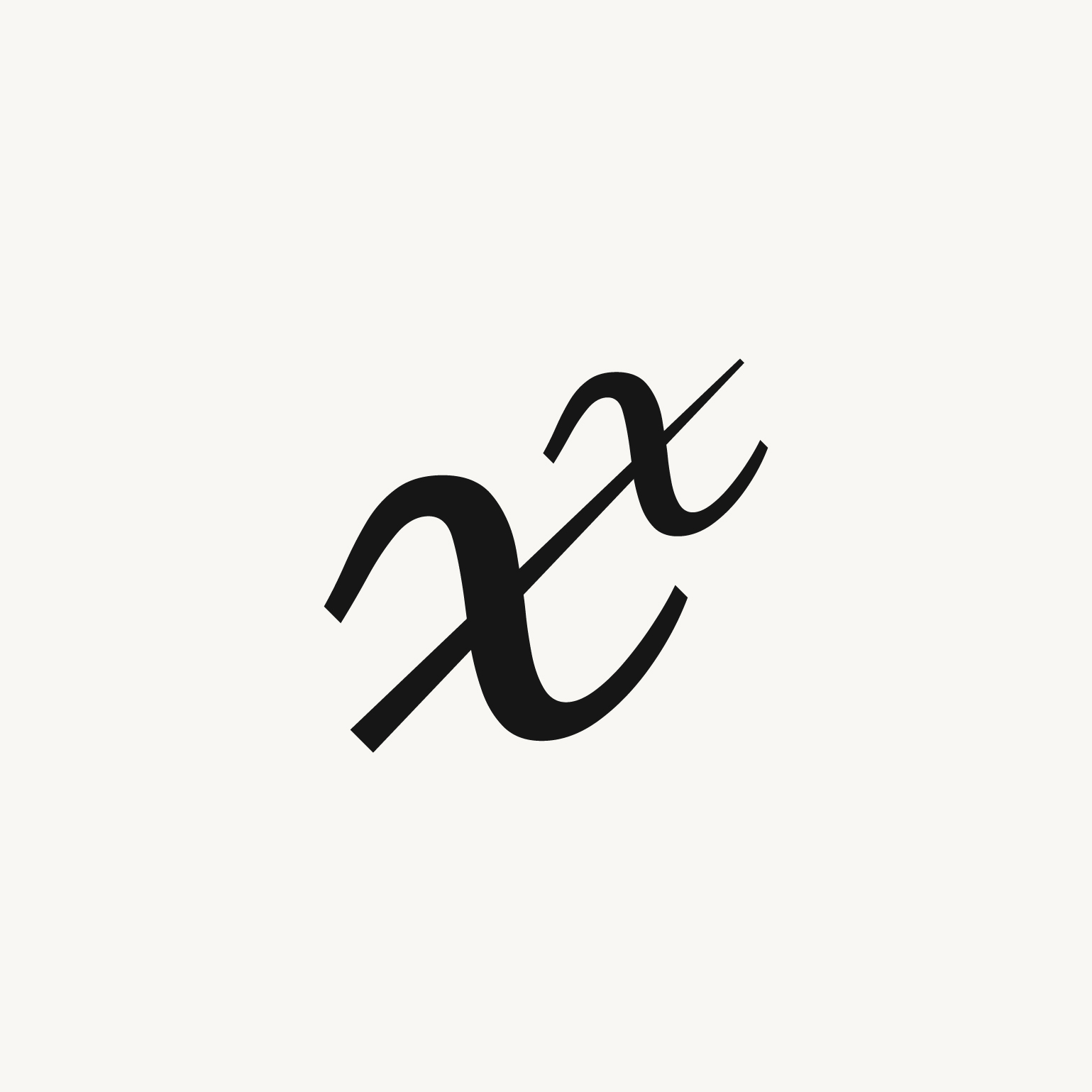 PrepX logo mark design on an off-white background