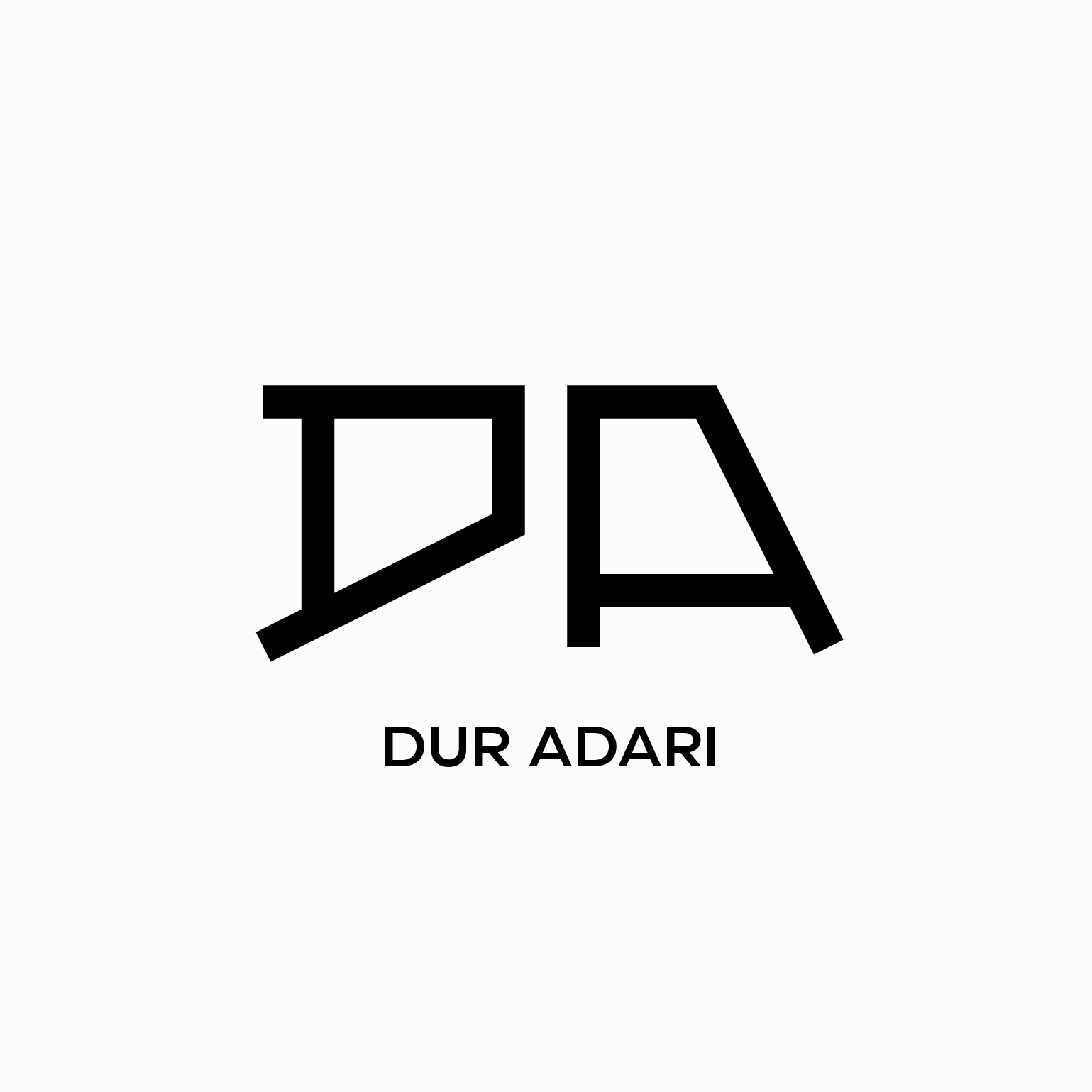 Dura Adari black and white monogram identity presentation